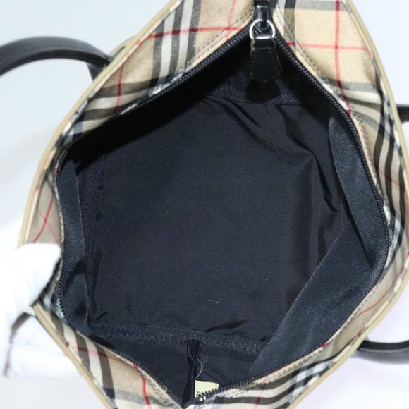 BURBERRY Nova Check Blue Label Hand Bag Nylon Beige Auth bs16350 - Picture 11 of 16
